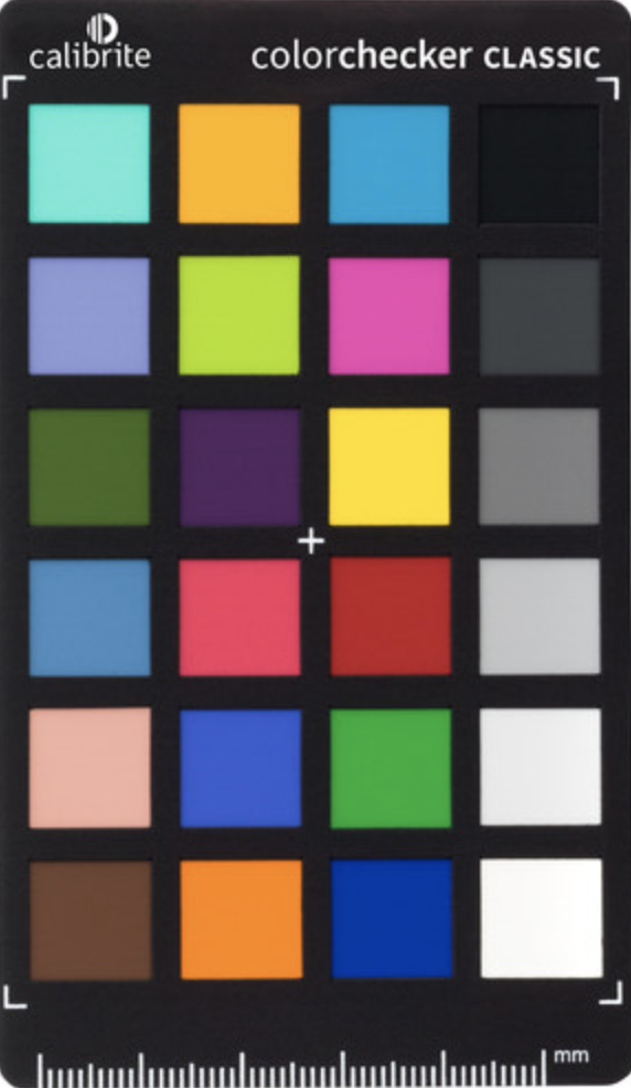 Reference ColorChecker target: use the middle Passport page
